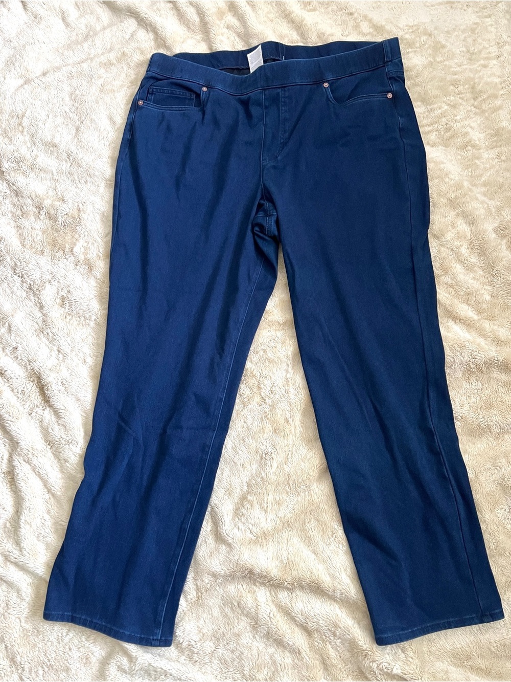 NWT LAND'S END Woman's Navy Blue Starfish Straight Jean Size 2X